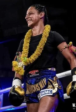 Hadiqa Abdul, Muay Thai coach at Pride Gym Sheffield, after a fight